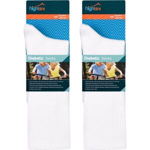 GoWith-diabetes sokken-2 paar-naadloze dunne sokken-heren-dames sokken-kleur wit-cadeau sokken-maat 39-41