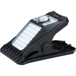 Grundig Solar Tuinverlichting Clip - Solar Lamp met Bewegingssensor - Tuinspot met Koel Wit Licht - 3 Verschillende Lichtmodus - LED Buiten Verlichting Batterijduur 6-8 Uur