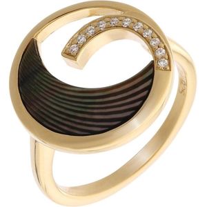 Orphelia ZR-7371/60 - Ring Moon - Zilver 925 verguld - Parelmoer / Zirkonia - Maat 60