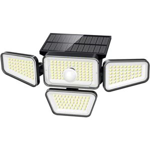 BOTC Buitenlamp met bewegingssensor op zonne energie - 270 LED - Met dag nacht sensor - Solar wandlamp buiten - 1 Stuk