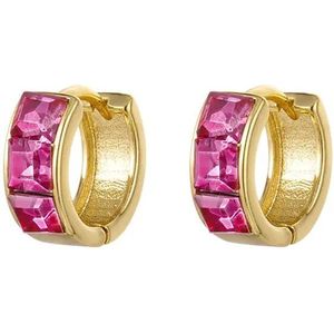 Oorbellen Hoops chique - fuchsia & Goud Koper