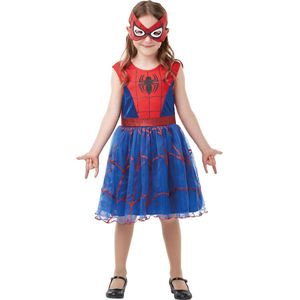 Rubies - Spiderman Kostuum - Spider Girl Tutu Kostuum Meisje - Blauw, Rood - Maat 128 - Carnavalskleding - Verkleedkleding