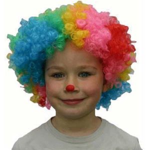 Clown verkleed pruik kinderen gekleurd - Carnaval verkleed accessoires - clowns pruiken