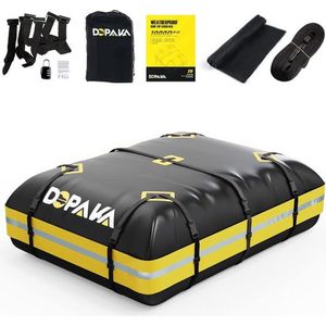Bagagedraagtas voor op het dak, 100% waterdichte, robuuste 1000D autodakdrager, 0,42 kubieke meter daktas voor alle voertuigen met of zonder bagagerek, hoogfrequent gelaste naden, scheurbestendige slipvaste mat, 6 deurhaken