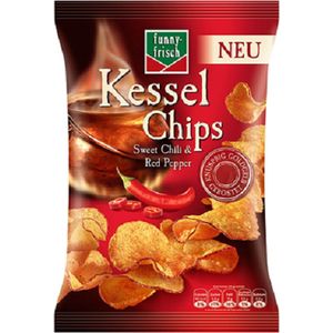 Funny-Fisch Kessel Chips Sweet Chili + Rode Paprika 120 g zak