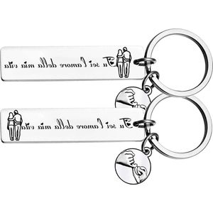 Romantische sleutelhangers - 2 paar cadeau voor echtgenoot, moeder, vriendin - Valentijnscadeau sieraden