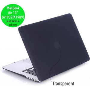Lunso Geschikt voor MacBook Air 13 inch (2018-2019) cover hoes - case - Mat zwart
