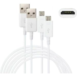 USB A naar Micro USB Kabel - 3 Meter Oplaadkabel 2x - Geschikt voor: Samsung Galaxy S3 S4 S5 S6 S7 / EDGE / PLUS / MINI / J3 J5 J6 J7 Fame, Grand - Oplader kabel - Wit