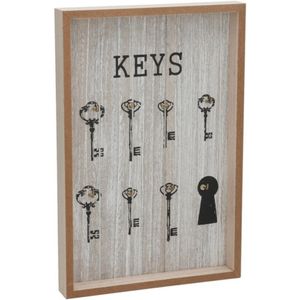 Gerimport Sleutelkast - hout - met print - home decoratie - L30 x B20 cm