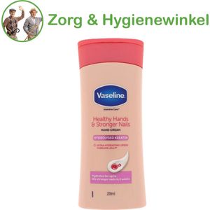 Vaseline Handcrème | Intensive Care Healthy Hands & Stronger Nails | 200ml | Tegen Droge Handen | Versterkt Nagels