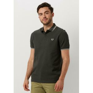 Fred Perry The Twin Tipped Fred Perry Shirt Polo's & T-shirts Heren - Polo shirt - Groen - Maat XS