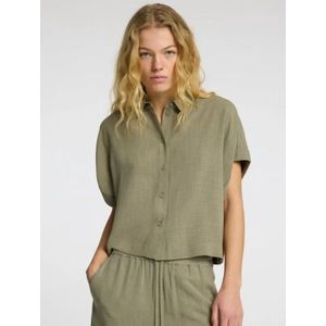 Selected Femme Viva SS Cropped Sun Shirt Vetiver