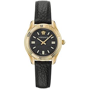 Versace Greca Time VE6C00223 Horloge - Leer - Zwart - Ø 35 mm