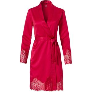 Elegante satijnen badjas rood - Rood - Maat - M