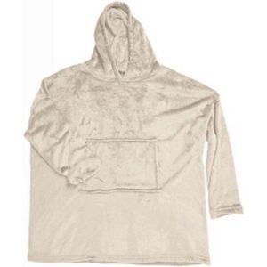 snuggle hoodie - dames - beige - creme - met capuchon - met bladprint