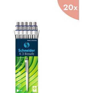20x Balpen Schneider K3 Biosafe M wit/blauw