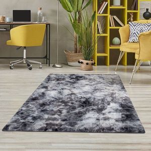 Flycarpets Cane Hoogpolig Fluffy Tie Dye Look Vloerkleed - Grafiet - 160x230 cm