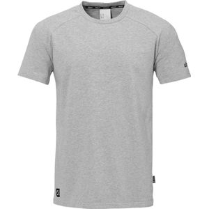 Uhlsport Id T-Shirt Kinderen - Donkergrijs Gemeleerd / Zwart | Maat: 152