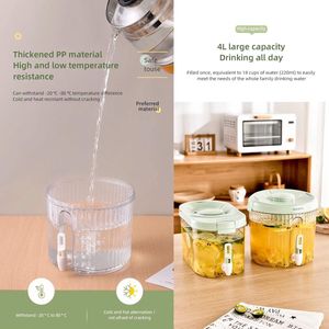 4L Koelkast Koude Ketel Met Kraan Plastic Dranken Dispenser Met Kraan Voor Koelkast Heldere Dranken Dispenser Koelkast Sap Waterkan