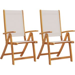 vidaXL Tuinstoelen inklapbaar - 2 stuks - Acaciahout Tuinstoel - Acacia Hout - Vouwstoel - Buitentijnen - Lounge Stoel