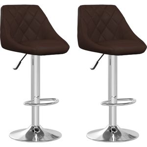 vidaXL Barstoelen - Set van 2 - Kunstleer - Bruin Barstühlen - Bruine Stoel - Keukenstoel - Eetkamerstoel - Designstoel