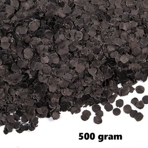 500 gram confetti rond 1cm zwart - papier - Thema feest festival party verjaardag