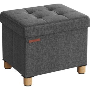 Opvouwbare bank 32 x 40 x 33 –5 cm – Met opbergruimte – donkergrijs
