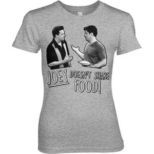 Friends Dames Tshirt -L- Joey Doesn't Share Food Grijs