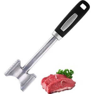 Bovista Vleeshamer - Vleesvermalser - Vleespletter - Vleesklopper - Kip - Rund - Varken - Bbq Accesoires - Meat Hammer - Pounder - Zilver
