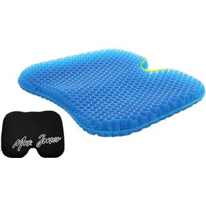 Mrs. Jones Premium Collection Orthopedisch Gel Zitkussen - Ademend - Honingraat Patroon - 43x36x4 cm - Zwart