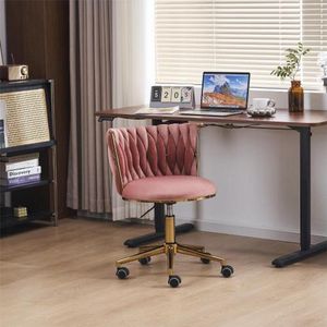 Home office stoelen, dressing stoelen, moderne verstelbare home computer administratieve stoelen, geschikt voor kleine ruimte roterende werkstoelen(roze)