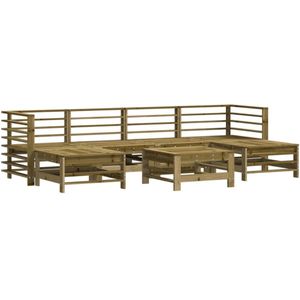 vidaXL Tuinset - Tuinbank - Tuinmeubel - Terrasmeubel - 7-delige Loungeset geïmpregneerd grenenhout