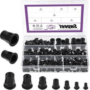 Zeshoekig koolstofstaal zink klinkmoeren - M3 M4 M5 M6 M8 M10 M12 - metrische schroefdraad - halfzeskant - koolstofstaal verzinkt - assortiment kit - platte kop .