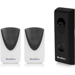 SecuFirst DID701BB+  Slimme Wifi deurbel met camera met 2 draadloze gongen Zwart - 1080P