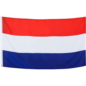 BRUBAKER Vlag Nederland - Nederlandse Vlag - Koningsdag - 90x150 cm - Rood, Wit, Blauw
