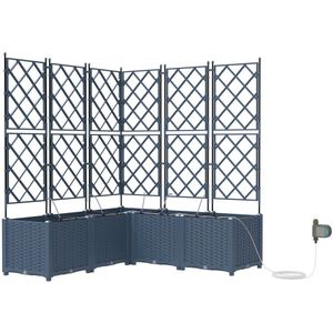 vidaXL - Tuinbakken - met - Water - Irrigatiesysteem - 5 - stuks - Grijs