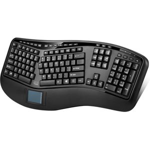 Adesso 2,4 Ghz ergonomisch toetsenbord - draadloos - met touchpad - 52,1 x 23,5 x 3,8 cm