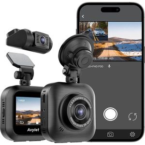 Avylet - Dash Cam Front & Rear - 2K Full HD - Wi-Fi - 170° Wide Angle - Night Vision - 2"" IPS Display