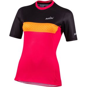 Nalini - Dames - Fietsshirt - Korte Mouwen - Wielrenshirt - Fucsia - Zwart - MTB LADY SHIRT - XL