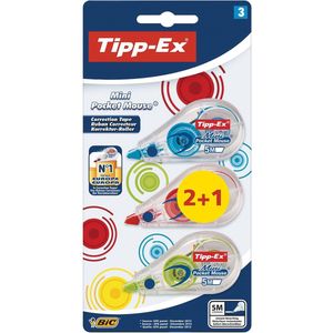 Tipp-Ex correctieroller Mini Pocket Mouse Fashion, blister 2 + 1 gratis