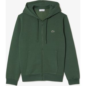 Lacoste Fleece Sweatshirt met Kangoeroezak Donkergroen Maat XS