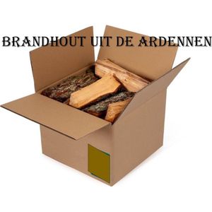 Prof-Fire - 10 Kg Droog BrandHout - Top Kwaliteit Ardeens Haardhout - Stookhout in Doos - 80 % Eik - CO2 Neutraal - Open Haard - Vuurschaal - Kachel - BBQ - Ofyr