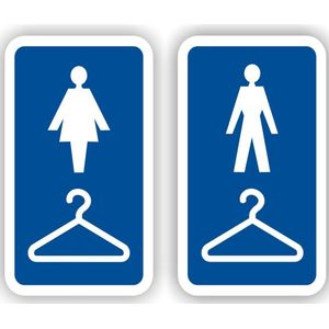 Kleedkamer dames en heren sticker set