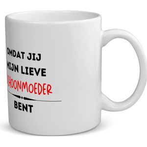 Akyol - omdat jij mijn lieve schoonmoeder bent koffiemok - theemok - Schoonmoeder - de liefste schoonmoeder - moeder cadeautjes - moederdag - verjaardag - geschenk - kado - 350 ML inhoud