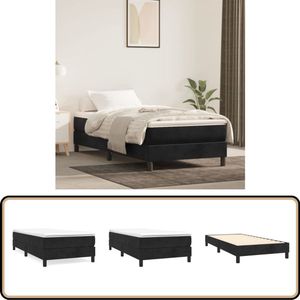 vidaXL Bedframe - Fluweel Zwart - 80x200 cm Boxspring Frame - Slaapcomfort - Tweepersoonsslaapkamer - Zwarte Bedbank - Velvet Bedframe