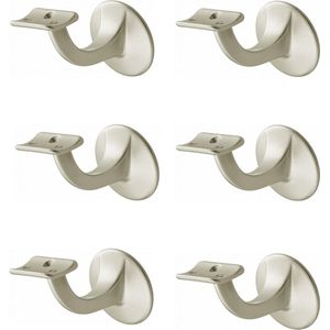 Hermeta leuninghouder 3501-02 - Nieuw Zilver - Aluminium - Keilbout bevestiging - Hol zadel - 6 stuks