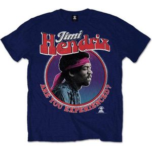 Jimi Hendrix - Are You Experienced? Heren T-shirt - L - Blauw