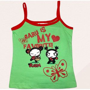 Pucca spaghetti top groen-Maat 128