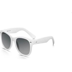 Nerd bril wit met zwart glas