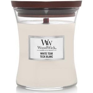 WoodWick Hourglass Medium Geurkaars - White Teak